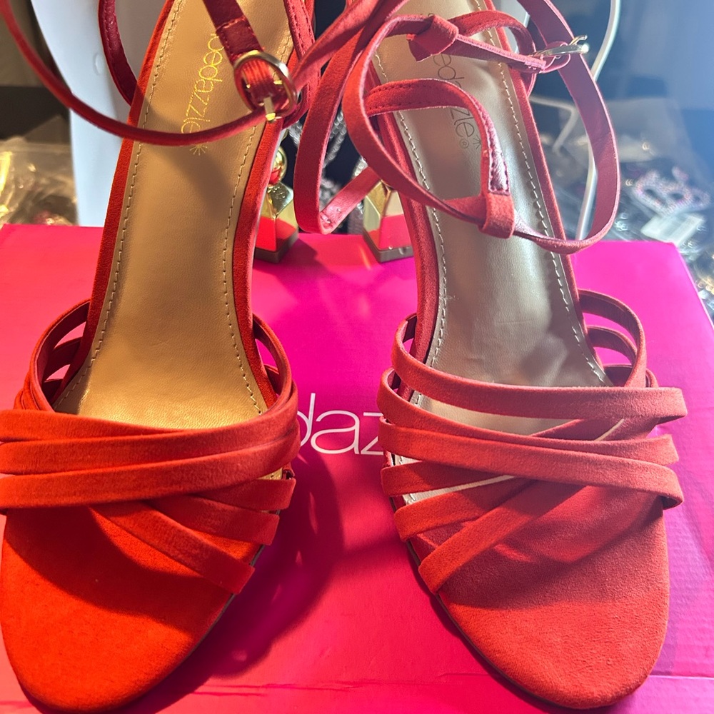 Orange Strappy Heels